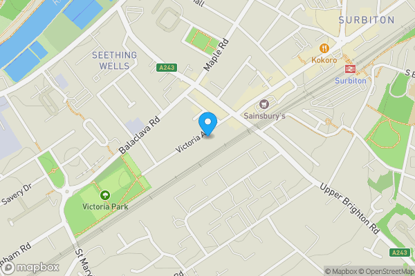 Map location for 19, Victoria Avenue, SURBITON, Surrey, KT6 5DL