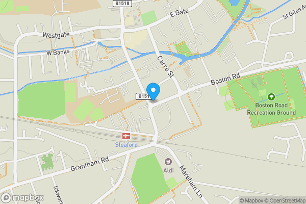 Map location for 75 Southgate and 3, 5a, 5b Boston Road, Sleaford, Lincolnshire NG34 7ER