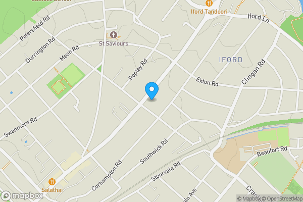 Map location for 1247A Christchurch Road, Bournemouth, Dorset, BH7 6BP