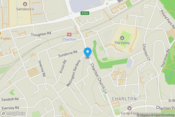 Map location for 60 Charlton Church Lane, Charlton, London, SE7 7AB