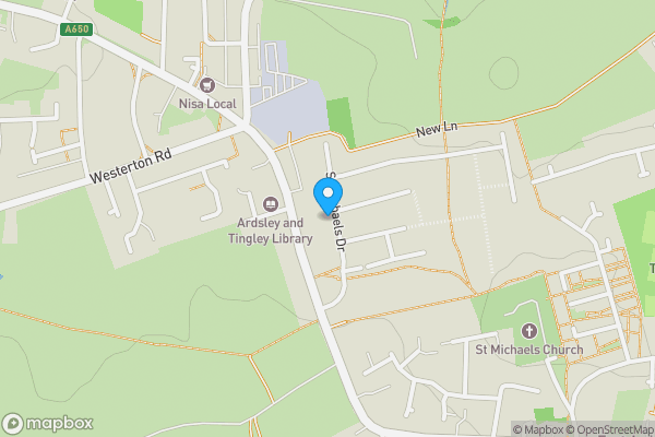 Map location for 21 St Michaels Drive, Wakefield, wf3 2ga