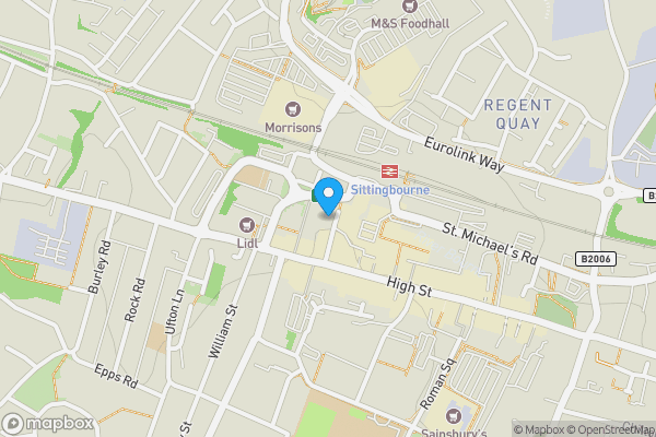 Map location for Land rear of 17 Station Street, Sittingbourne, Kent, ME10 3DU