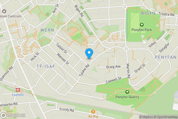 Map location for Highfield Terrace, Llanelli, Dyfed, SA15 1RR