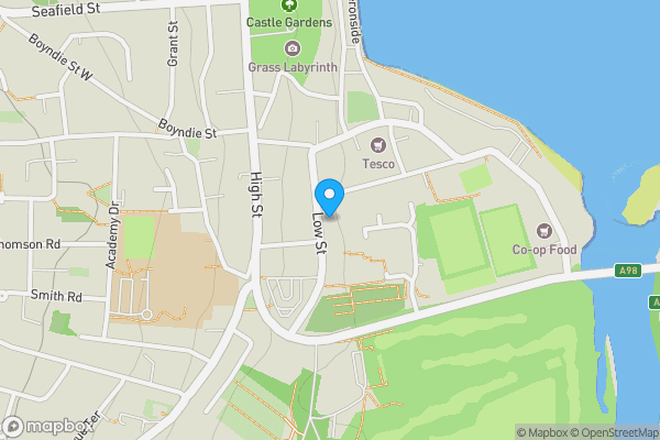 Map location for 12 and 16a Low Street, Banff, Aberdeenshire, AB45 1AS