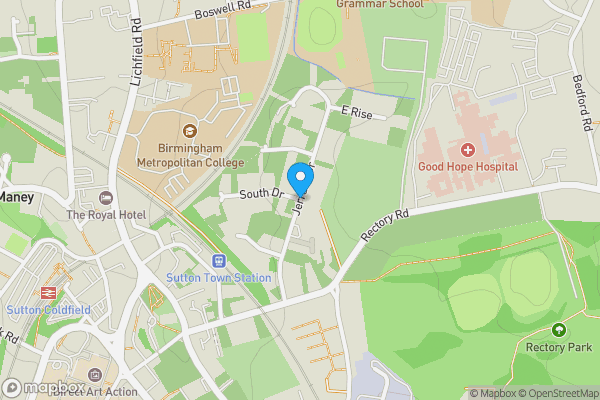 Map location for Jerrard Drive, Sutton Coldfield, West Midlands, B75 7TW