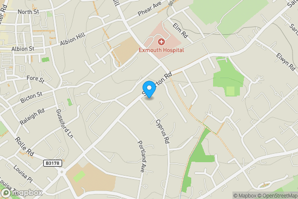Map location for Flat 1 Cyprus Court, Cyprus Road, Exmouth, EX8 2DZ