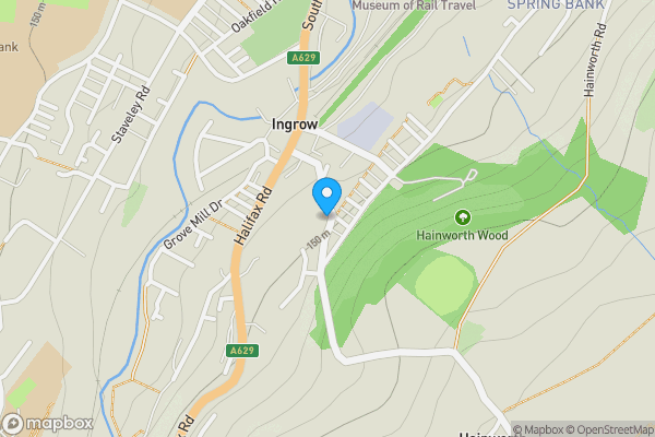 Map location for Land lying to the south east of 12 Haincliffe Road, and 7 Hainworth Lane, Keighley BD21 5BQ