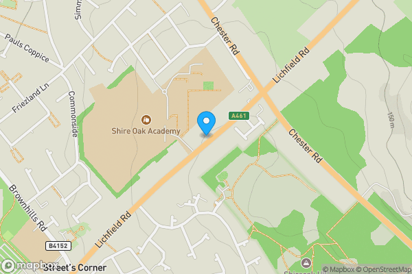 Map location for 227 Lichfield Road, Walsall Wood, Walsall, West Midlands, WS9 9PB