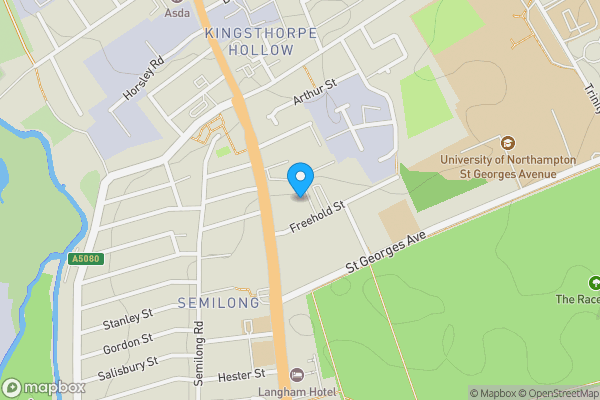 Map location for Flat 53, 5 Freehold Street, Northampton, Northamptonshire, NN2 6BF