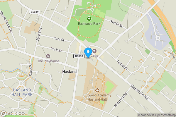 Map location for 12 Park View, Hasland, Chesterfield, Derbyshire, S41 0JD