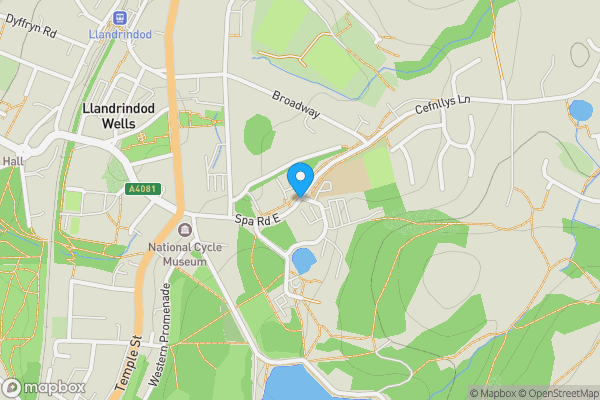 Map location for Former College Building, Spa Road East, Llandrindod Wells LD1 5ES