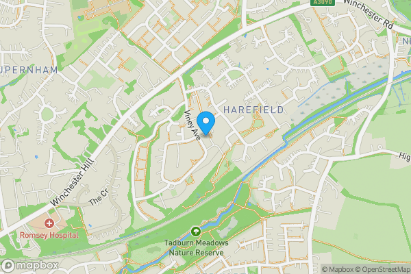 Map location for Garages 43-50, Viney Avenue, Romsey, Hampshire, SO51 7NS