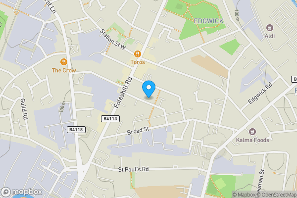 Map location for 31 Webster Street, Foleshill, Coventry, West Midlands CV6 5BB