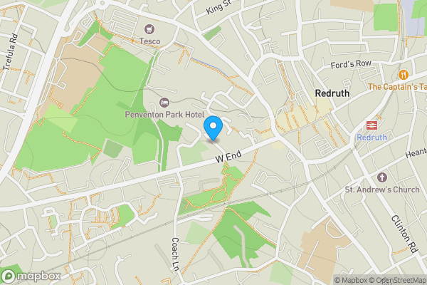 Map location for West End Workshop , Hoskings Row, Redruth, TR15 2SN