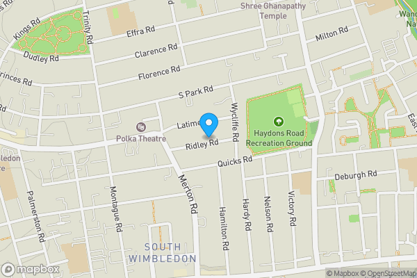Map location for Ground Floor Flat, 35 Ridley Road, Wimbledon, London SW19 1ET