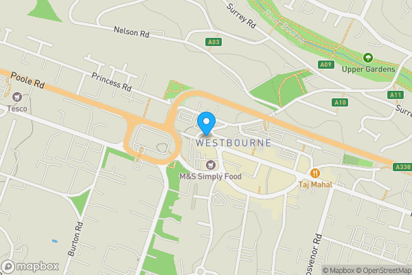 Map location for 130-136 Poole Road Westbourne Bournemouth Dorset BH4 9EF