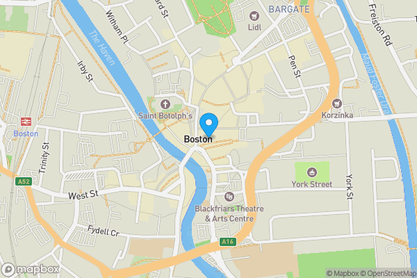 Map location for 21 Market Place Boston Lincolnshire PE21 6EH
