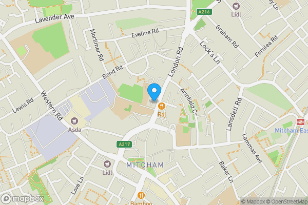 Map location for 74 Monarch Parade, London Road (A217) Mitcham London CR4 3HB