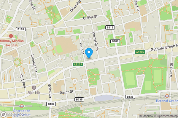 Map location for Flat 4, 213, London, E2 6AB