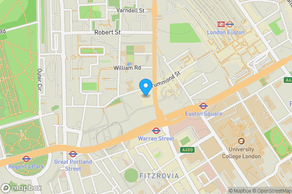 Map location for Apartment 502, The Triton Building, 20 Brock Street, Euston, London, NW1 3DS