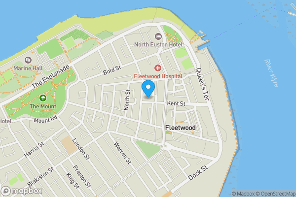 Map location for 46 Kent Street, Fleetwood, Lancashire FY7 6AS