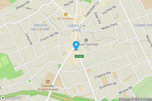 Map location for The Wooden Cross, 153 Crouch Hill Crouch End London N8 9QH