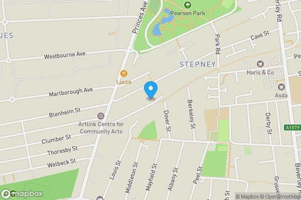 Map location for 53 Duesbery Street, Hull, East Yorkshire, HU5 3QE