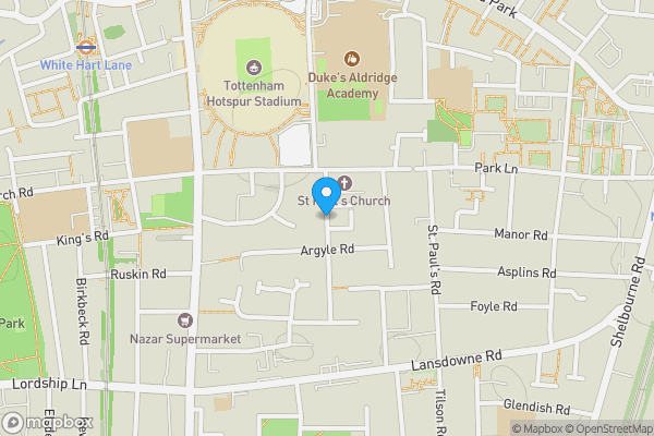 Map location for 3b Vicarage Mansions, Abbotsford Avenue, Tottenham, London, N15 3BP