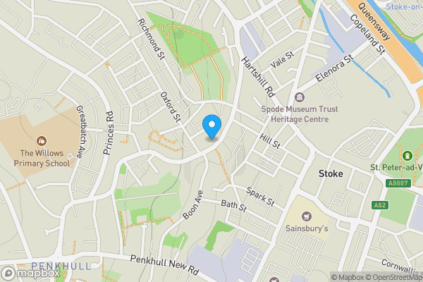 Map location for 68 Honeywall, Penkhull, Stoke-On-Trent, Staffordshire ST4 7HX