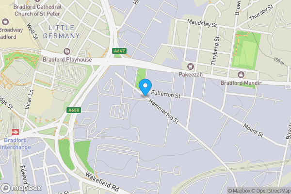 Map location for Former Petrol Filling Station, Hammerton Street, Bradford, West Yorkshire, BD3 9QQ