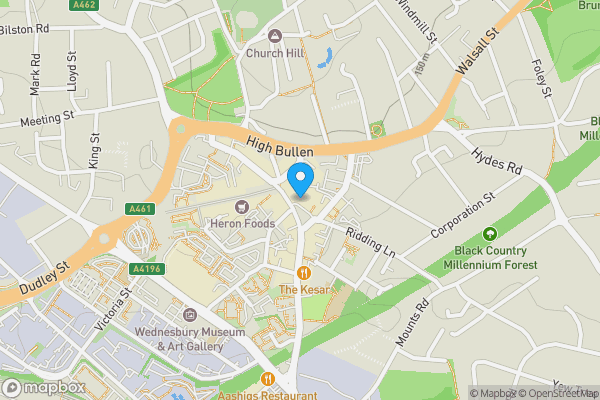 Map location for 22 Market Place, Wednesbury, WS10 7AY