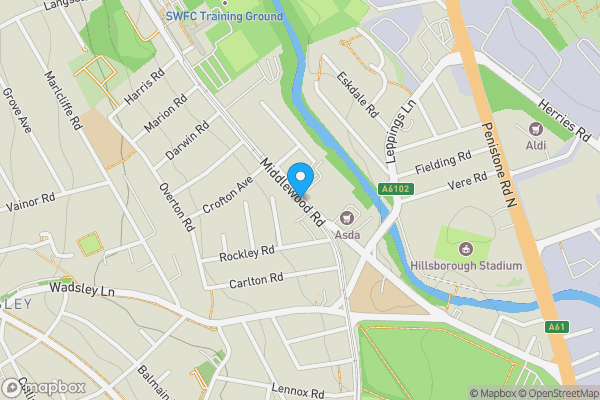 Map location for Middlewood Road, Hillsborough, Sheffield, South Yorkshire, S6 4GW