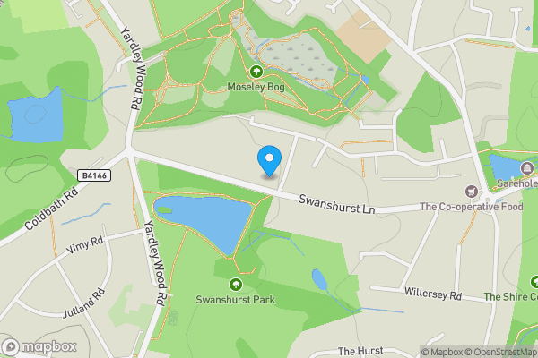 Map location for 94 Swanshurst Lane, Moseley, Birmingham, West Midlands, B13 0AL