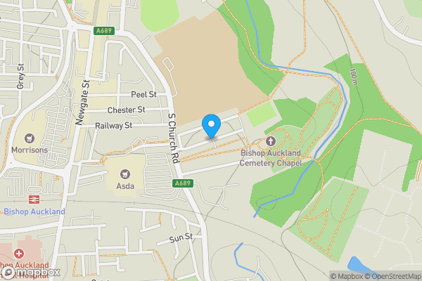 Map location for Woodlands Road, BISHOP AUCKLAND, County Durham, DL14 7LY
