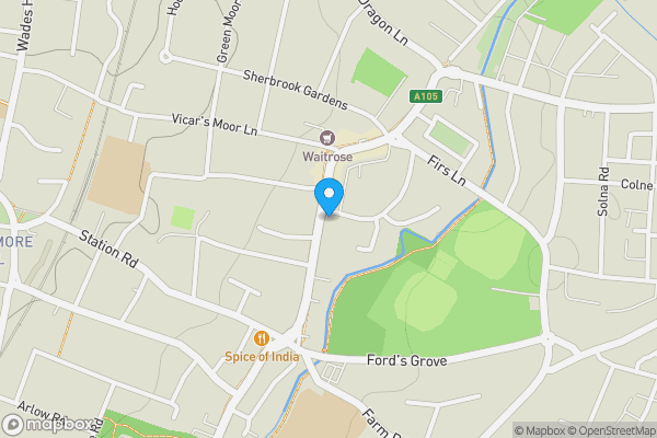 Map location for 2 Elm Park Road, Winchmore Hill, N21 2HN