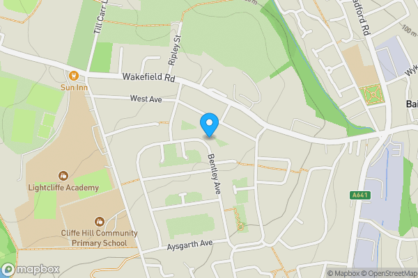 Map location for 56 Bentley Avenue, Lightcliffe, Halifax, HX3 8UT