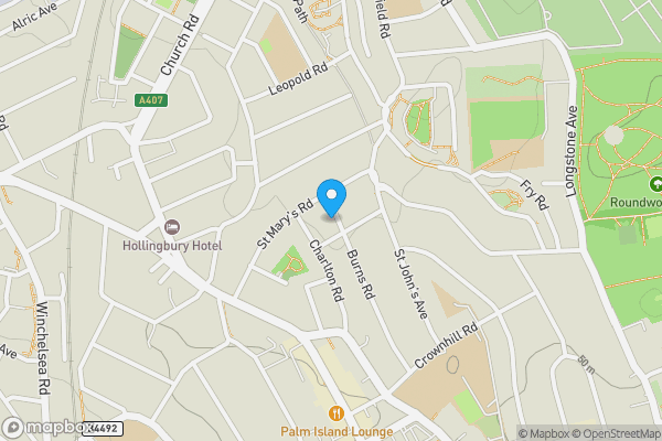 Map location for 105A Burns Road, Willesden, London, NW10 4DU