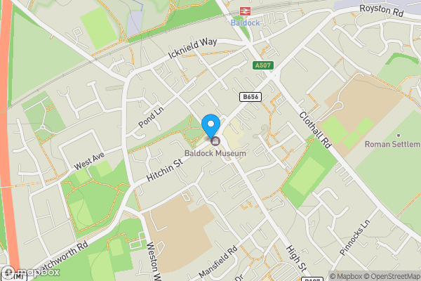 Map location for 10 Garages, Workshop & Land Hitchin Street, Baldock, Hertfordshire, SG7 6AL