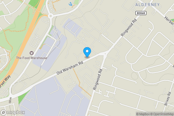 Map location for 34 Old Wareham Road, Poole, Dorset, BH12 4QR