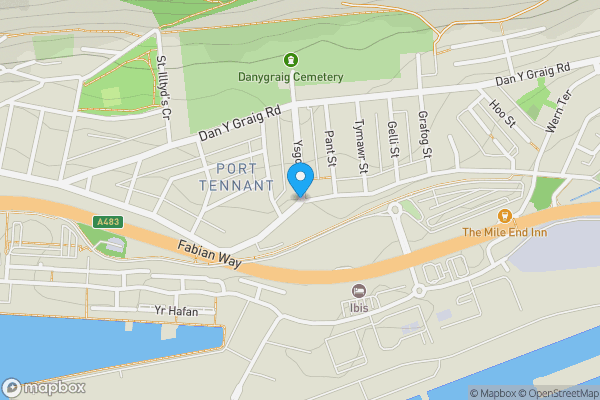 Map location for 14 Ysgol Street, Port Tennant, Swansea, West Glamorgan, SA1 8LE