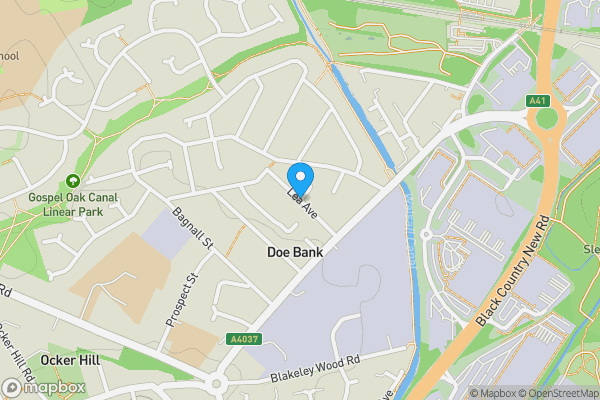 Map location for Lea Avenue, Wednesbury, West Midlands, WS10 7NP
