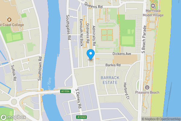 Map location for 60 Ordnance Road, Great Yarmouth, Norfolk NR30 3DH