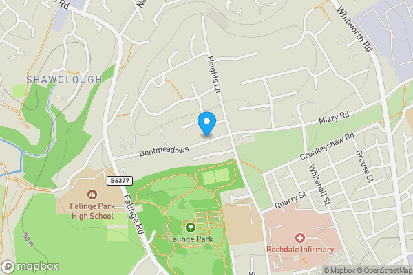 Map location for 22 Bentmeadows, Rochdale, Greater Manchester OL12 6HZ