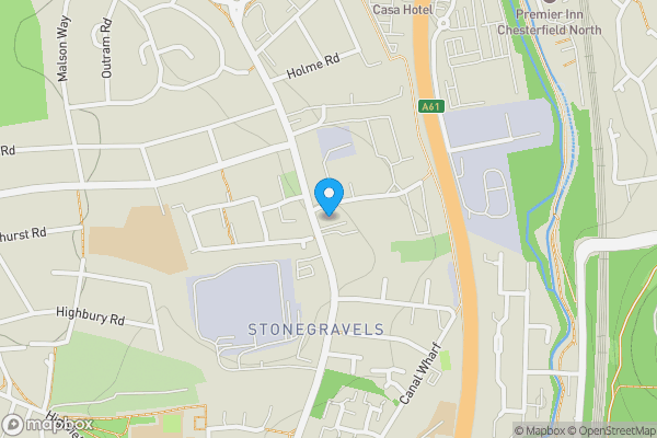 Map location for 99 Sheffield Road, Chesterfield, Derbyshire, S41 7JH