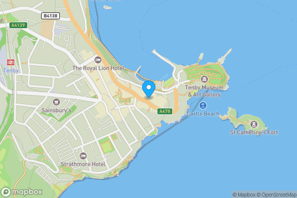 Map location for Clifton House, (G/F/2/3FF) Tudor Square, Tenby, SA70 7AD