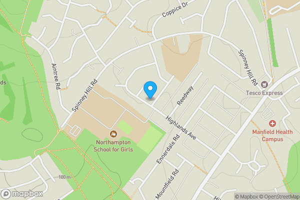 Map location for 78 Highlands Avenue, Northampton, Northamptonshire NN3 6BQ