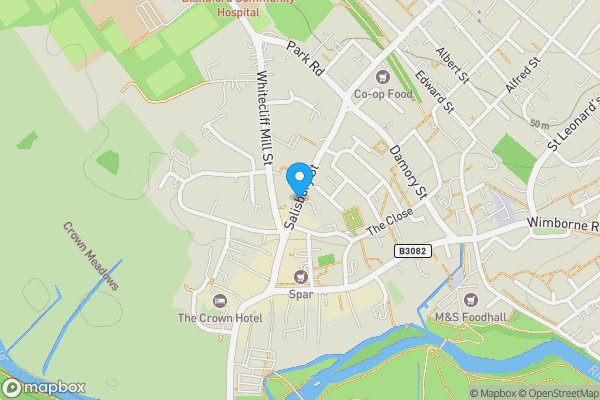 Map location for 52 & 52a Salisbury Street, Blandford Forum, DT11 7PR