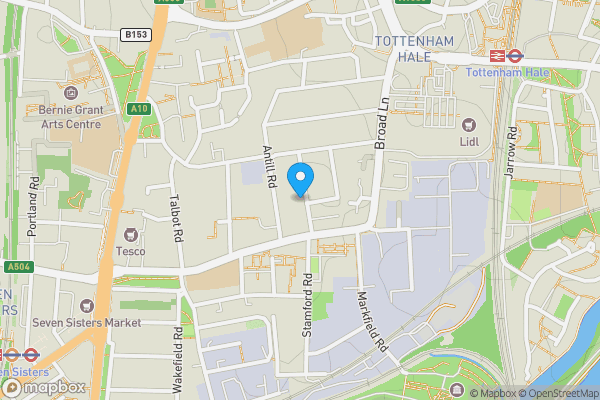 Map location for Ground Floor Flat, 17 Cunningham Road, Tottenham, London, N15 4DS