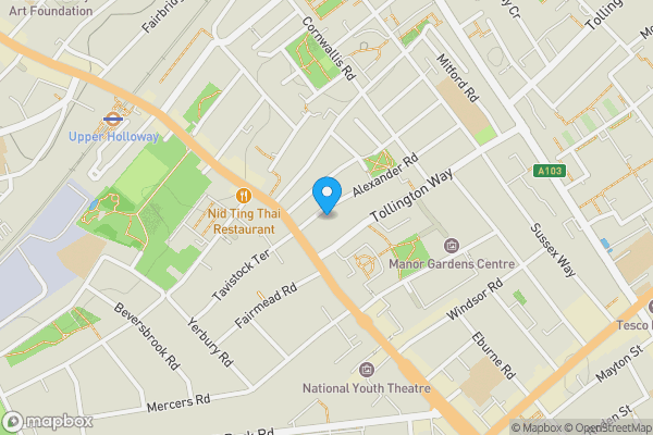 Map location for 12, Alexander Road, Holloway, London, N19 3PQ