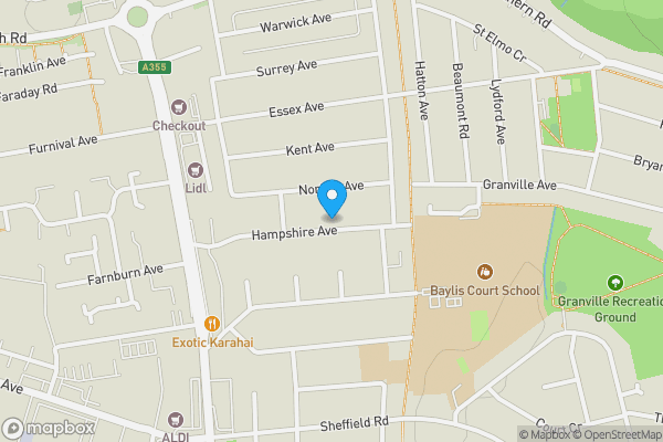 Map location for 59 Hampshire Avenue, Slough, Berkshire, SL1 3AG